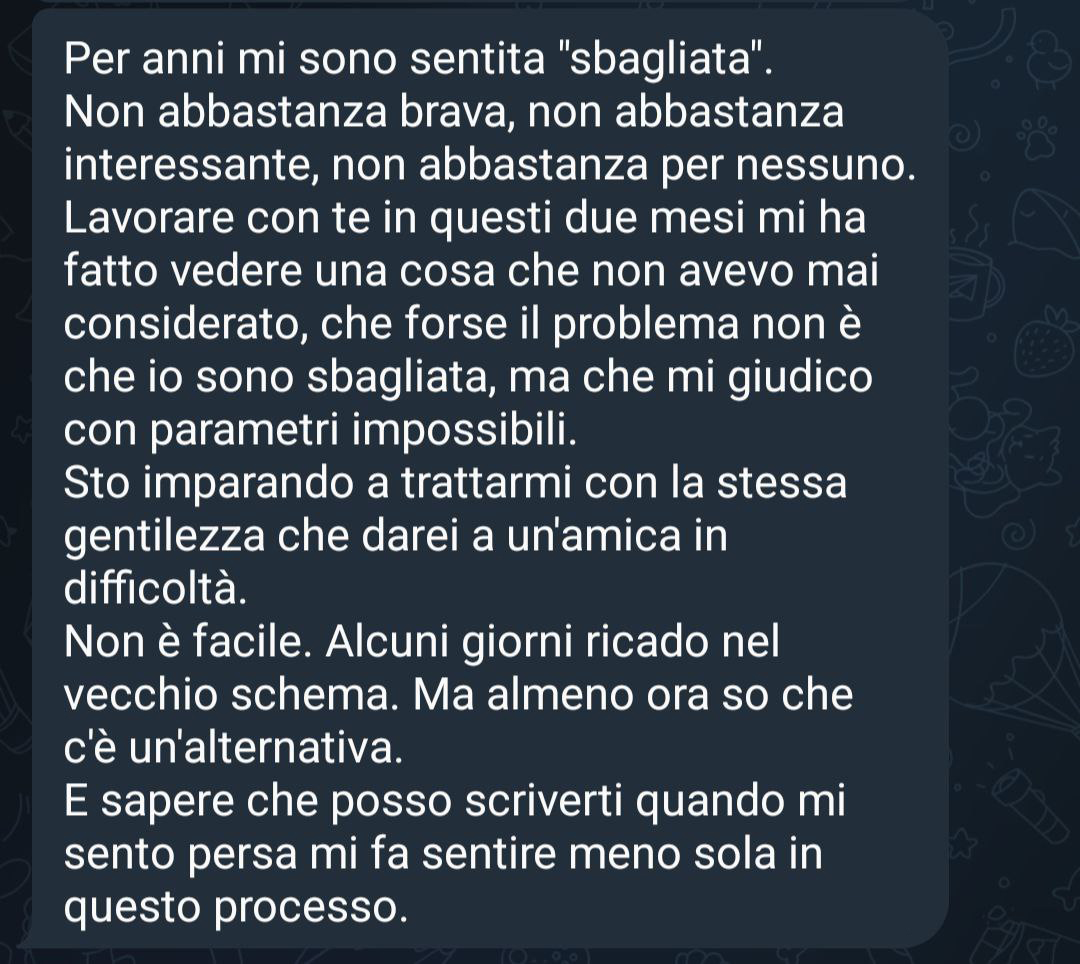 Feedback text therapy - autostima